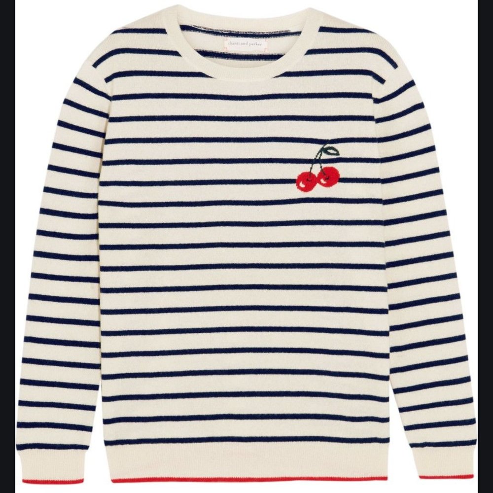 Chinti And Parker cashmere Cherry Breton Sweater